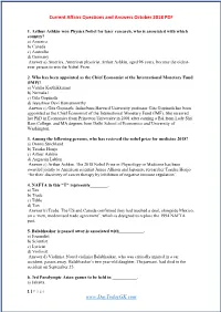 Current Affairs Questions and Answers October 2018 PDF Www