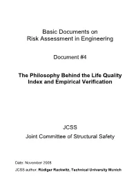 Document #4 the Philosophy Behind the Life Quality Index and Empirical
