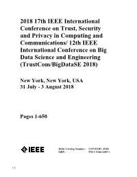 Engineering Trustcom/Bigdatase 2018