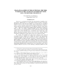 Fear and Loathing in the South Pole: the Need to Resolve the Antarctic Sovereignty Issue and a Framework for Doing It