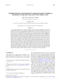 Latitudinal Structure of the Meridional Overturning Circulation Variability on Interannual to Decadal Time Scales in the North Atlantic Ocean