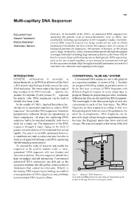 Multi-Capillary DNA Sequencer