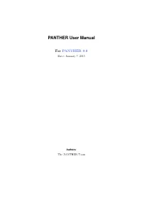 PANTHER User Manual