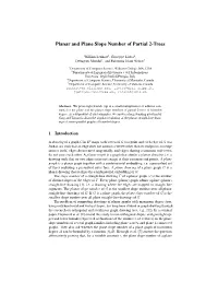 Planar and Plane Slope Number of Partial 2-Trees