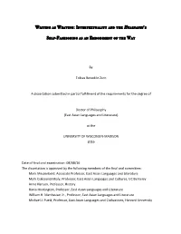 Writing As Weaving: Intertextuality and the Huainanzi's Self-Fashioning As an Embodiment of The