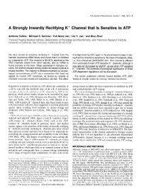 A Strongly Inwardly Rectifying K+ Channel That Is Sensitive to ATP