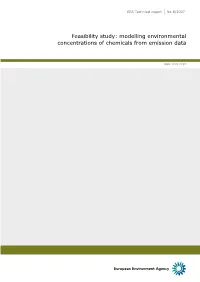 Feasibility Study: Modelling Environmental Concentrations of Chemicals from Emission Data