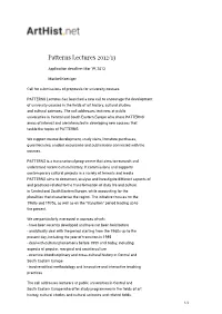 Patterns Lectures 2012/13