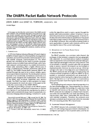 The DARPA Packet Radio Network Protocols