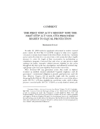 Why the First Step Act Violates Prisoners' Rights