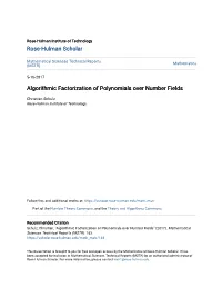 Algorithmic Factorization of Polynomials Over Number Fields