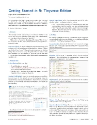 Getting Started in R: Tinyverse Edition