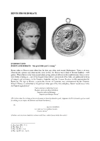 Hints from Horace