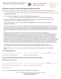 Informed Consent for Prader-Willi Angelman Syndrome By