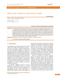 Molecular Machines Operated by Light