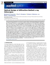 Optical Design of Diffraction-Limited X-Ray Telescopes