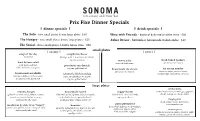 Prixe Fixe DINE-IN Menu 11.6.20