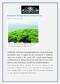 Proposal for Mangar Bani Forest Demarcation