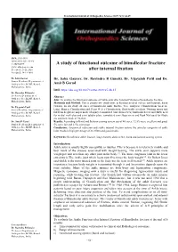 A Study of Functional Outcome of Bimalleolar Fracture After Internal