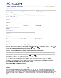 Change of Address Notification (BC Assessment)