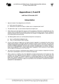 CITES Appendices I, II and III Valid from 22 December 2011