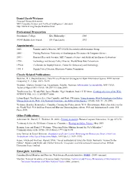 Daniel Jacob Weitzner Professional Preparation Appointments