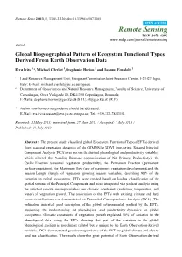 Global Biogeographical Pattern of Ecosystem Functional Types Derived from Earth Observation Data