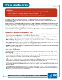 HIV and Substance Use October 2016