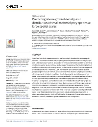 Predicting Above-Ground Density and Distribution of Small Mammal Prey Species at Large Spatial Scales