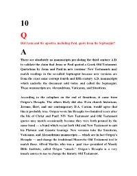 10. Why Didn't Jesus Use the Septuagint?