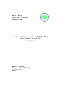 Analysis of Radio Access Network Buffer Filling Based on Real Network Data