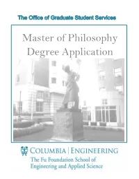 Master of Philosophy Degree Application