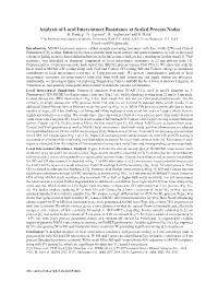Analysis of Local Interconnect Resistance at Scaled Process Nodes R