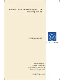 Analysis of Partial Discharge in OIP Bushing Models