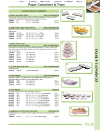 CONTAINERS & TRA YS Paper Containers & Trays