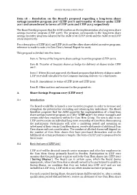 LTIP 2017) and Transfer of Shares Under LTIP 2017 and Amendment to Terms of LTIP 2016 and LTIP 2015 Respectively