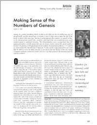 Making Sense of the Numbers of Genesis