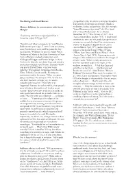 Morton Feldman in Conversation with Stuart Morgan the Following