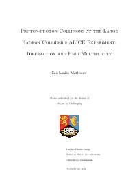 Proton-Proton Collisions at the Large Hadron Collider's ALICE Experiment: Diffraction and High Multiplicity