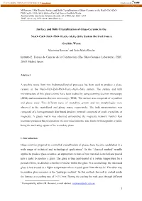 Surface and Bulk Crystallization of Glass-Ceramic in the Na2o–Cao