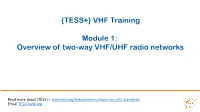 {TESS+} VHF Training Module 1: Overview of Two-Way VHF/UHF Radio Networks