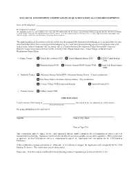 2013 Local Government Verification of Qualification As a Tod Development