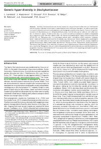 Generic Hyper-Diversity in Stachybotriaceae