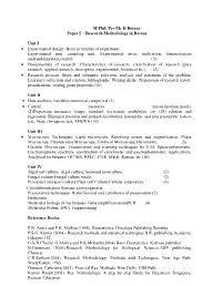 M.Phil/ Pre Ph. D Botany Paper I : Research Methodology in Botany