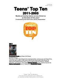 Teens Top Ten Full List