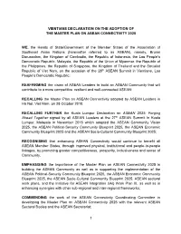 1 Vientiane Declaration on the Adoption of the Master
