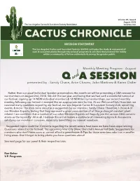 Cactus Chronicle Q a Session