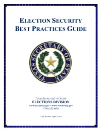 Election Security Best Practices Guide (PDF)