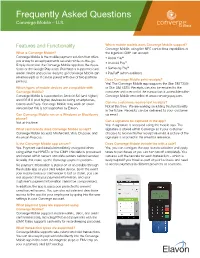 Frequently Asked Questions Converge Mobile – U.S