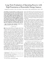 Long Term Evaluation of Operating Reserve with High Penetration of Renewable Energy Sources